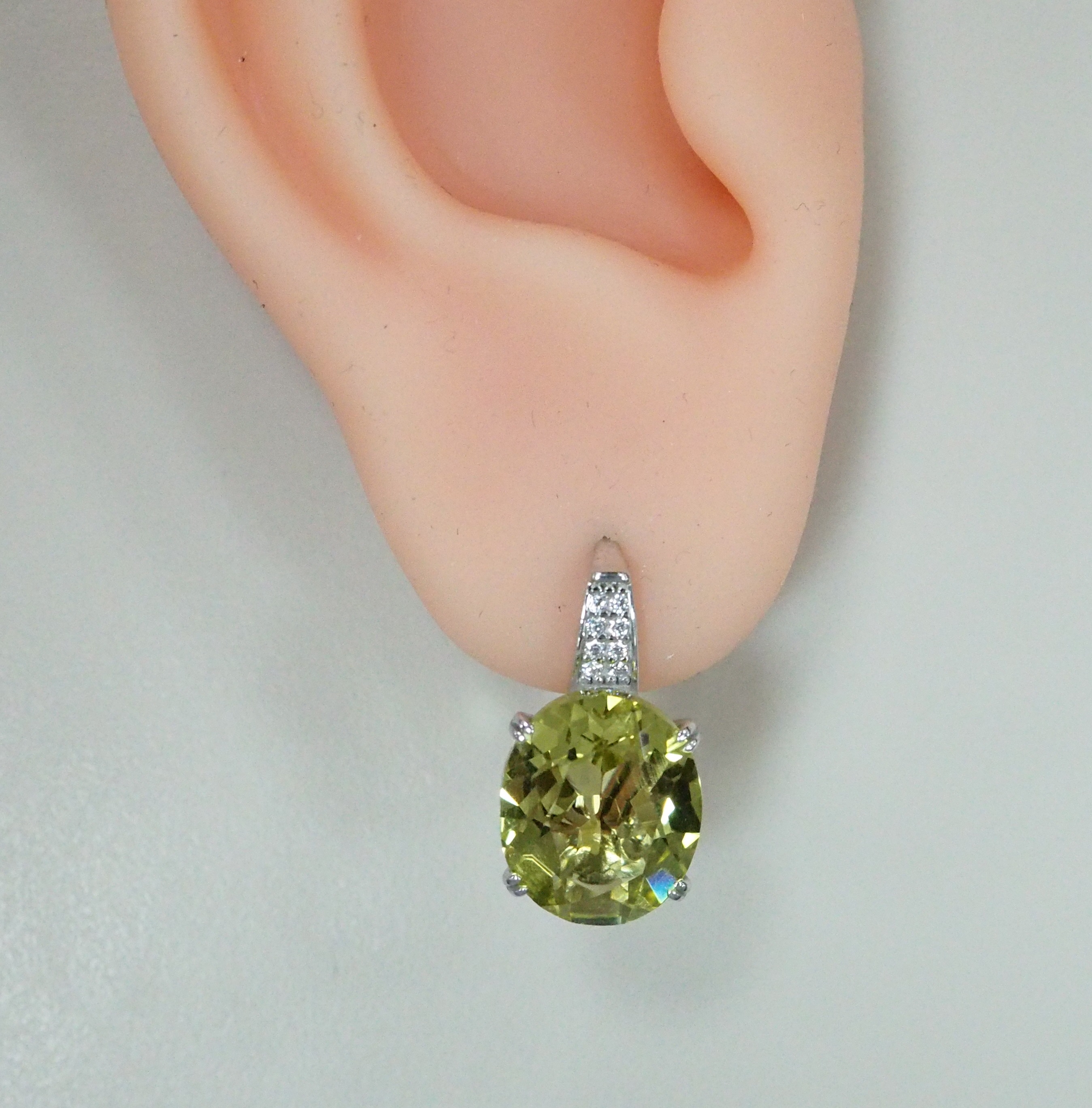 Серебряные серьги с цитринами